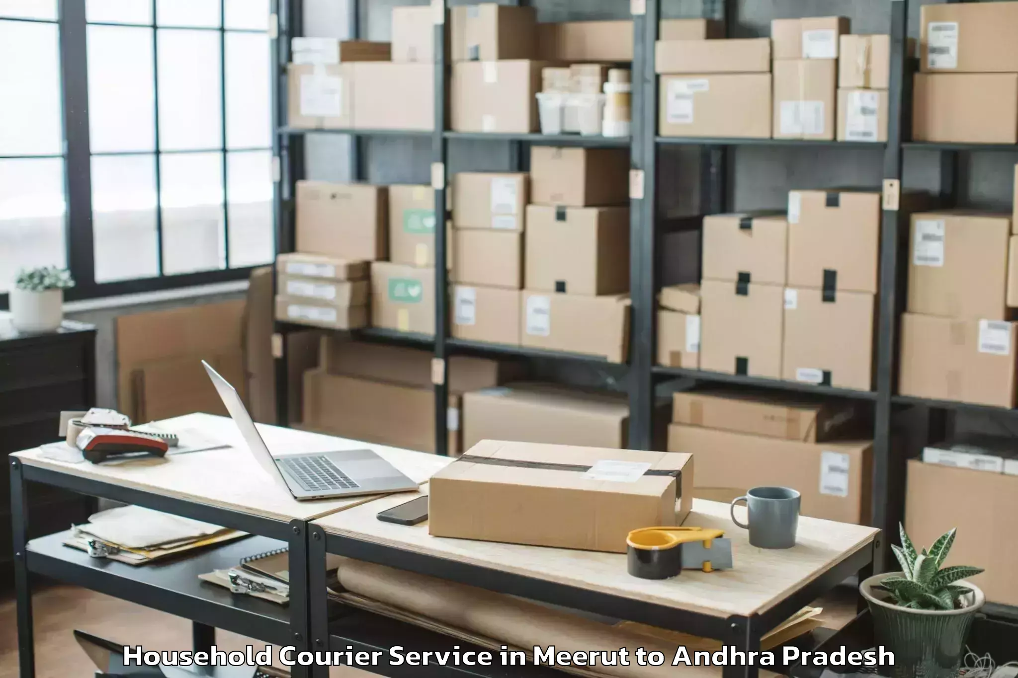 Affordable Meerut to Cheepurupalle Household Courier